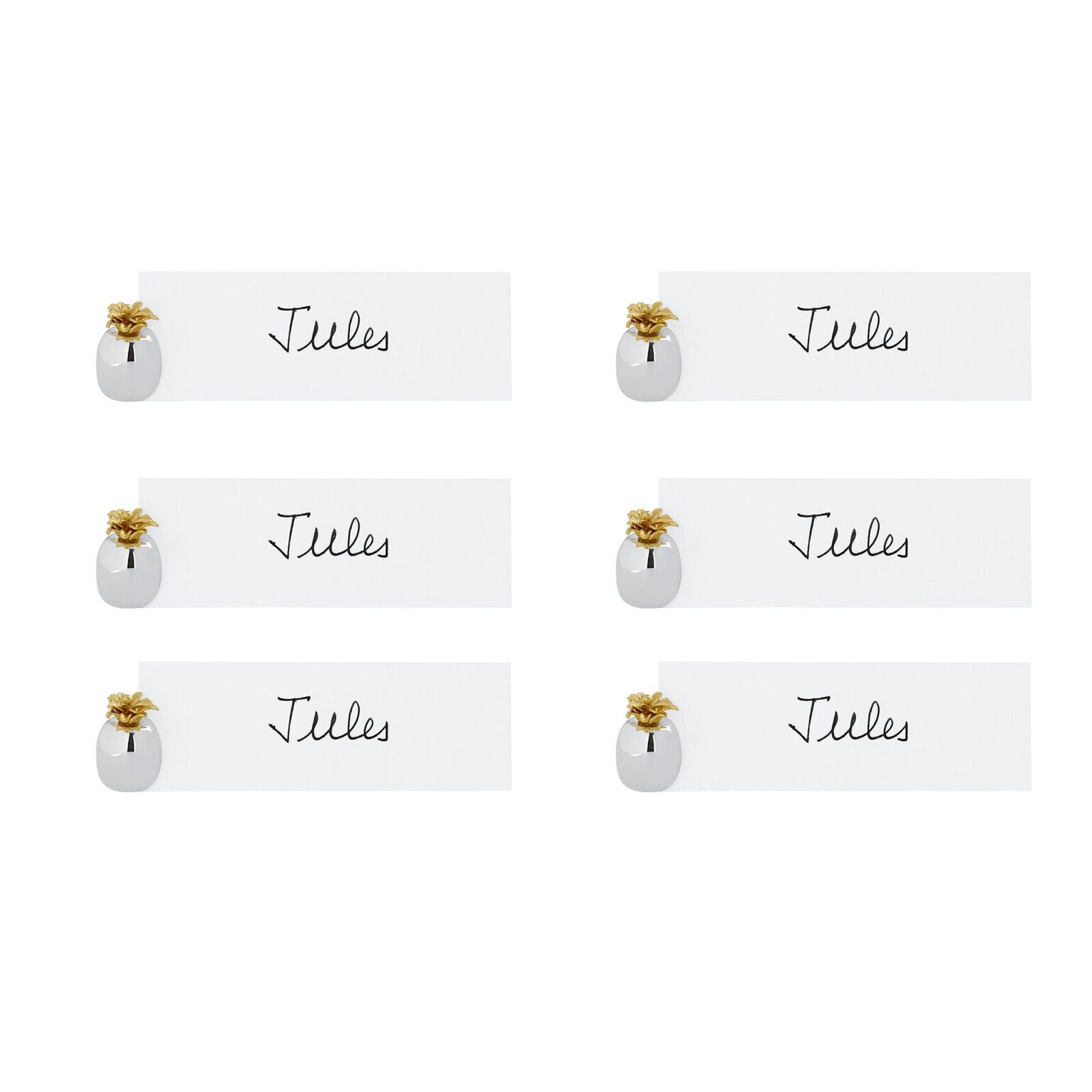 Set of 6 place  card holder pineapple image number null