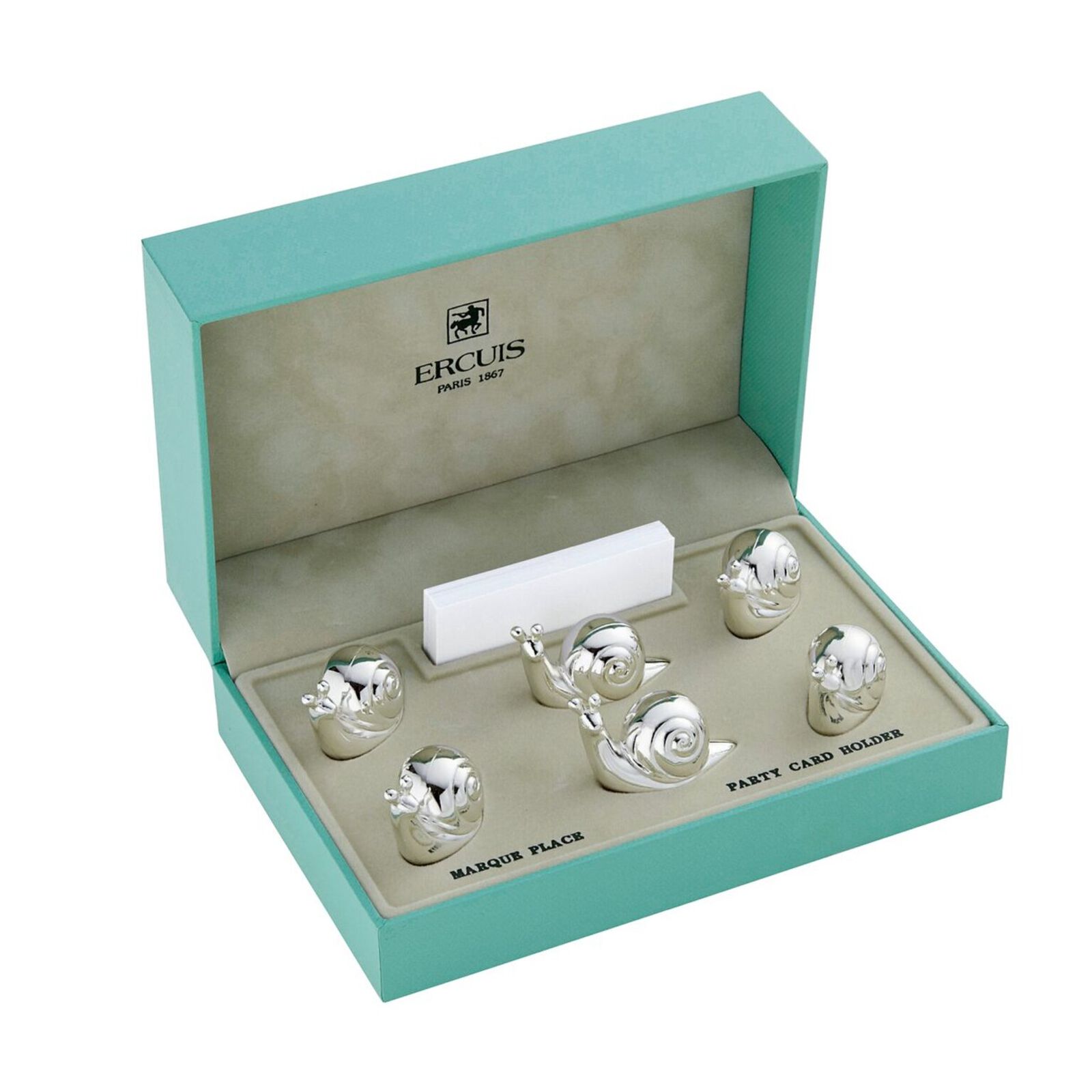Set of 6 place  card holder snail image number null